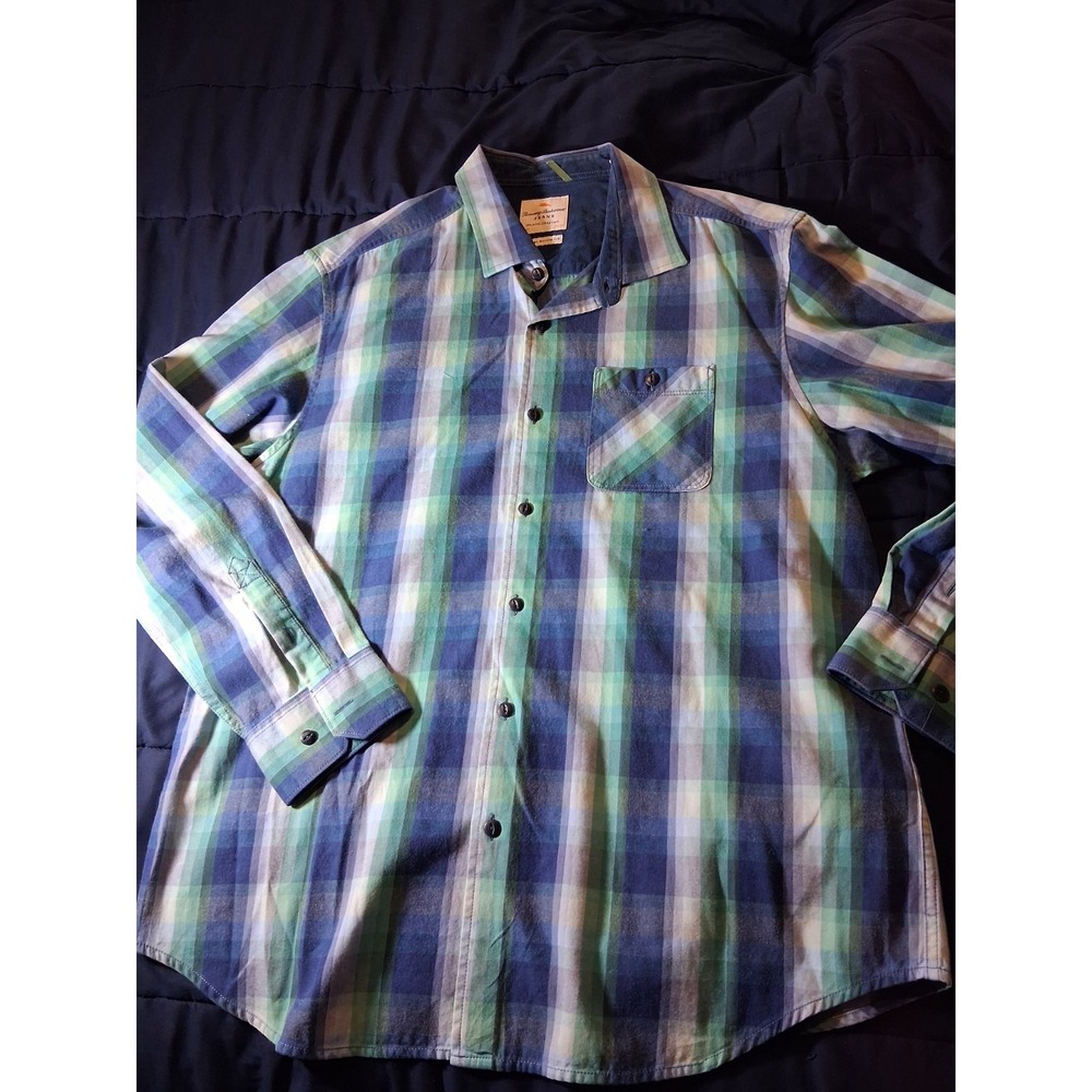 Tommy Bahama Jeans‎ Island Crafted  Stripe Button Down Camp Shirt XL